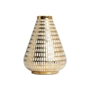 Textured Ceramic Vase,  Gold and White