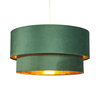 Tia Super Size Tiered Velvet Shade with Brass Lining,  Green
