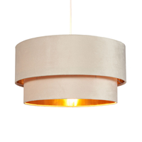 Tia Super Size Tiered Velvet Shade with Brass Lining,  Ivory