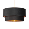 Tia Super Size Tiered Velvet Shade with Copper Lining,  Black