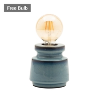 Tizzo Retro Vessel Table Lamp with 95mm Bulb,  Blue