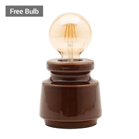 Tizzo Retro Vessel Table Lamp with 95mm Bulb,  Dark Honey