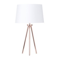 Tristan Tripod Table Lamp,  Copper and White