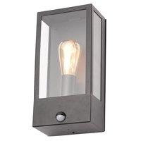 Wallace Outdoor Wall Light with PIR Sensor,  Black