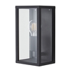 Waylon Outdoor Glass Panel Wall Light,  Black