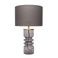 Willow Ribbed Glass Table Lamp,  Smoke