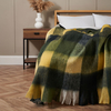 Wool Mix Check Throw,  Green