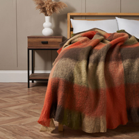 Wool Mix Check Throw,  Multi