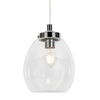 Zeta Clear Glass Bathroom Ceiling Pendant,  Chrome