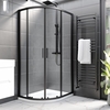 1000x900mm Black Offset Quadrant Shower Enclosure - Pavo