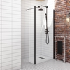 1200mm Black Frameless Wet Room Shower Screen with Return Panel - Corvus