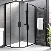1200x800mm Black Offset Quadrant Shower Enclosure - Pavo