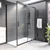 1400x800mm Black Rectangular Sliding Shower Enclosure - Pavo