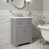 600mm Grey Freestanding Vanity Unit with Basin - Baxenden