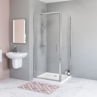 800 Square Hinged Shower Enclosure with Tray - Juno