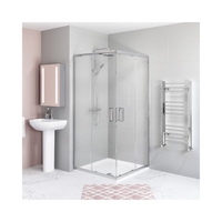 800 Square Sliding Corner Entry Shower Enclosure with Tray - Juno