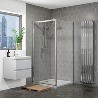 800mm Pivot Shower Door Enclosure with Side Panel - Vega