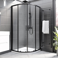 8mm Black Quadrant 900mm Shower Enclosure with Shower Tray - Pavo