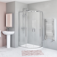 900 x 760mm Left Hand Offset Quadrant Shower Enclosure with Tray - Juno