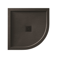 900mm Black Slate Quadrant Shower Tray with Shower Waste - Aqualavo