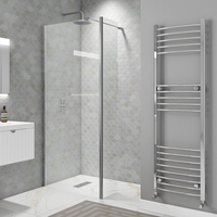 900mm Frameless Wet Room Shower Screen with Return Panel - Corvus