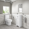 Baxenden Cloakroom Toilet Suite with White Floorstanding Vanity Unit and Basin