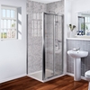 Bi Fold Door Enclosure 900mm with Side Panel 1000mm - 6mm Glass - Aquafloe Range