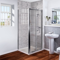 Bi Fold Door Enclosure 900mm with Side Panel 1000mm - 6mm Glass - Aquafloe Range