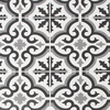 Black & White Moroccan Tile Effect Wallpaper - Contour Antibac