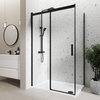 Black 1000x700mm Frameless Rectangular Sliding Shower Enclosure - Aquila