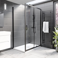 Black 1500 x 800 Rectangular Shower Enclosure - Pavo