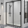 Black 1500mm Sliding Shower Door - Pavo
