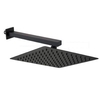 Black 250mm Slim Square Shower Head and Wall Arm - Zana