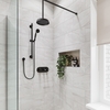 Black Concealed Shower Mixer with Dual Control & Round Ceiling Head and Handset - Camden