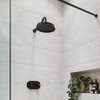 Black Concealed Shower Mixer with Dual Control & Round Wall Mounted Head - Camden