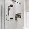 Black Concealed Shower Mixer with Dual Control & Round Wall Mounted Head and Handset - Camden