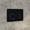 Black Glass Dual Sensor Flush Plate with Wall Hung Toilet Frame