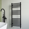 Black Heated Towel Rail Radiator 1200 x 500mm - Sahara