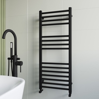 Black Heated Towel Rail Radiator 1200 x 500mm - Sahara