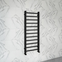Black Heated Towel Rail Radiator 1200 x 500mm - Sonoran
