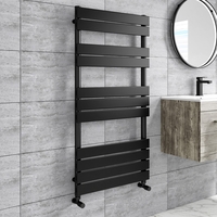 Black Heated Towel Rail Radiator 1200 x 600mm - Tundra