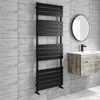 Black Heated Towel Rail Radiator 1600 x 600mm - Tundra