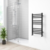 Black Heated Towel Rail Radiator 800 x 450mm - Sahara