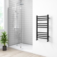 Black Heated Towel Rail Radiator 800 x 450mm - Sahara