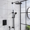 Black Push Button Concealed Mixer Shower with Round Head - Vance