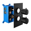 Black Single Outlet Round Thermostatic Shower Valve
