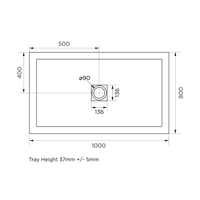 Black Slate Effect Textured Shower Tray 1000x800 - Aqualavo