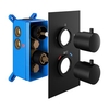 Black Twin Outlet Round Thermostatic Shower Valve