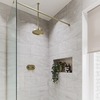 Brass Concealed Shower Mixer with Dual Control & Round Ceiling Mounted Head - Camden