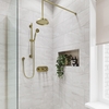 Brass Concealed Shower Mixer with Dual Control & Round Ceiling Mounted Head and Handset - Camden